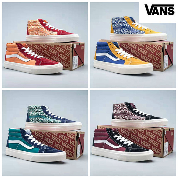 2020 Vans Old Skool Sk8 Mid Reissue Mens Designer Sports Skate Shoes slip on Men Women Canvas Casual Skateboard Trainers Vans Sneakers