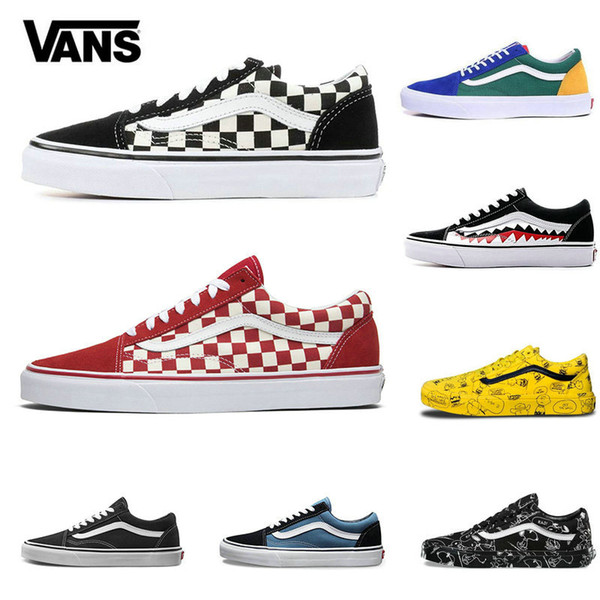 2020 Vans Old Skool Men Women sk8 hi Casual Shoes Rock Flame Yacht Club Sharktooth Peanuts Skateboard VANS Mens Canvas Skate Sneakers