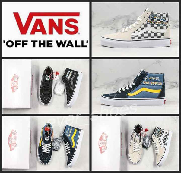 New Vans X sup Old Skool Men Women SK8-Hi The World Casual Designer Shoes Canvas zapatillas de deporte Platform Sport Sneakers