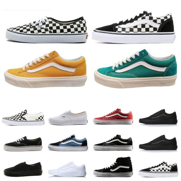 2020 Wan Old Skool Canvas Shoes Mens Women slip on black white Sports Skateboarding Men all black white Wan baskets Casual Shoe Sneakers