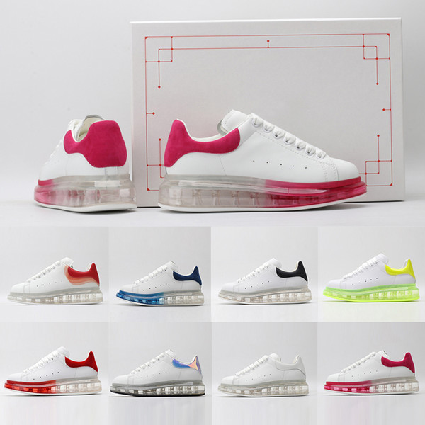 New Leather Cushion Crystal Luxury Women Brand men White Running shoes red womens mens Low Cut Flatform Designers sports sneakers