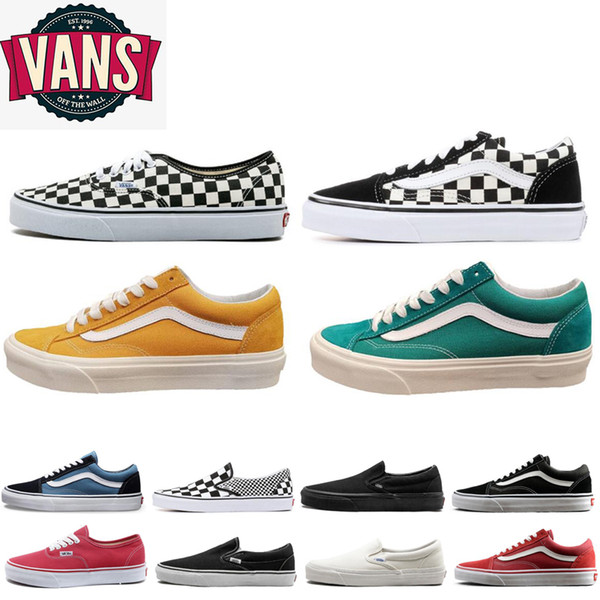 2020 Van Old Skool Canvas Shoes Mens Women slip on black white Sports Skateboarding Men all black white van baskets Casual Shoe Sneakers