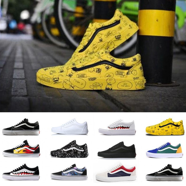 New Wan Old Skool Men women Casual shoes all white black yellow red blue mens Wan baskets Sports Shoes Sneaker size 36-44