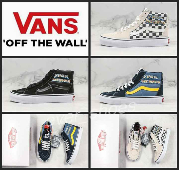 New Vans X suprême Old Skool Men Women SK8-Hi The World Casual Designer Shoes Canvas zapatillas de deporte Platform Sport Sneakers