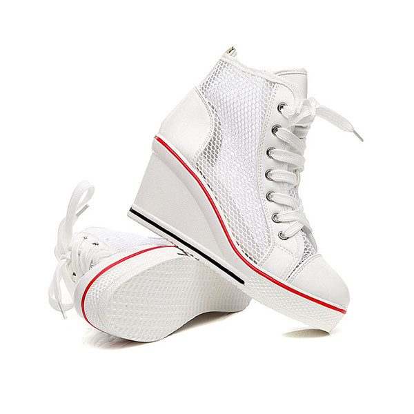 2019 women's platform wedge sneakers season spring-summer-fall breathable women's shoes with a mesh upper Casual shoes SP-065