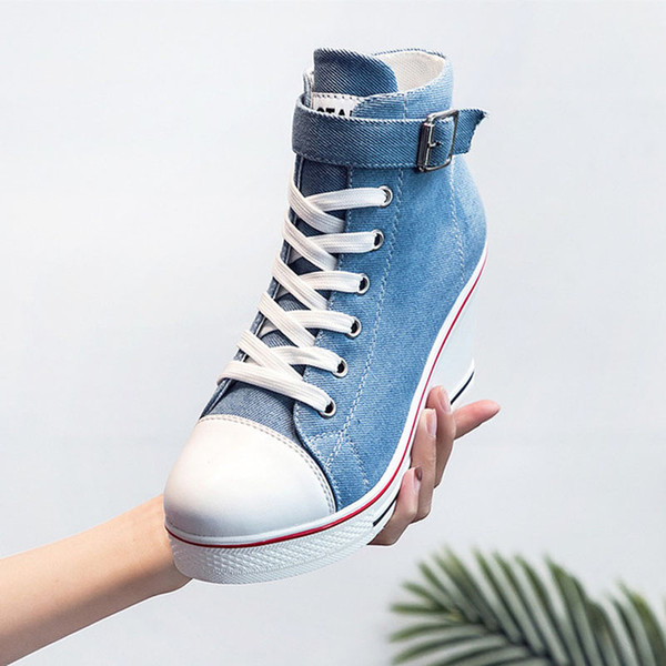 Casual flat shoes, Women's casual lace-up shoes. Muffin heel casual shoes , high top sneakers, women's tennis shoes .SP-013