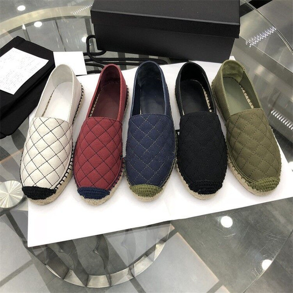 2018 Latest Designer Women Espadrilles Fabric Summer Spring flats loafers Girls Luxury Shoes Brand New sick sole EUR35-42 Come with Box