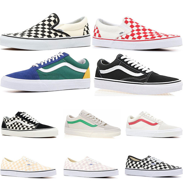 2019 Original Vans old skool sk8 hi mens womens canvas sneakers black white red YACHT CLUB Strawberry fashion skate casual shoes size 36-44