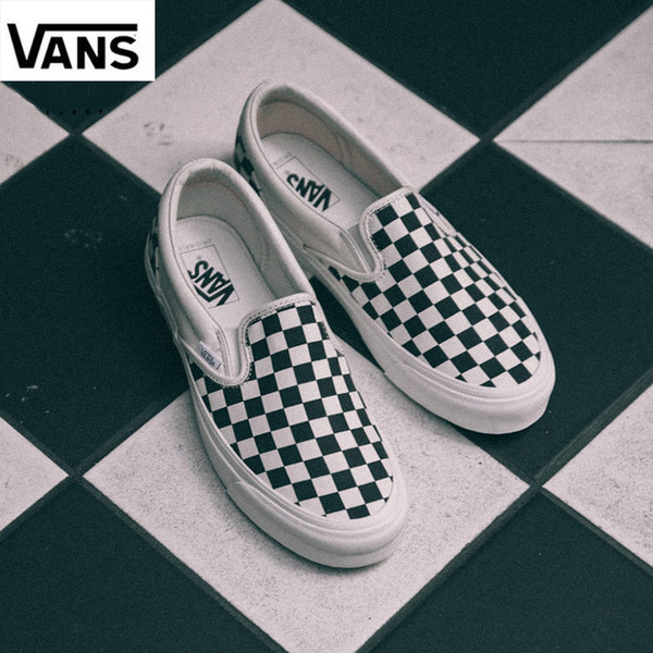 Cheap Vans Old Skool slip-on classic Men Women Canvas Sneakers CHECKERBOARD Black White YACHT CLUB MARSHMALLOW Skateboard Casual Shoes