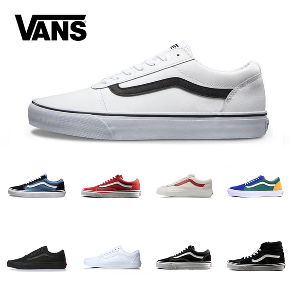 Brand Vans Old Skool For Men Women Casual Shoes Canvas Sneakers Black White Red Blue Fashion Cheap Sport Skateboard Shoe Free Shipping