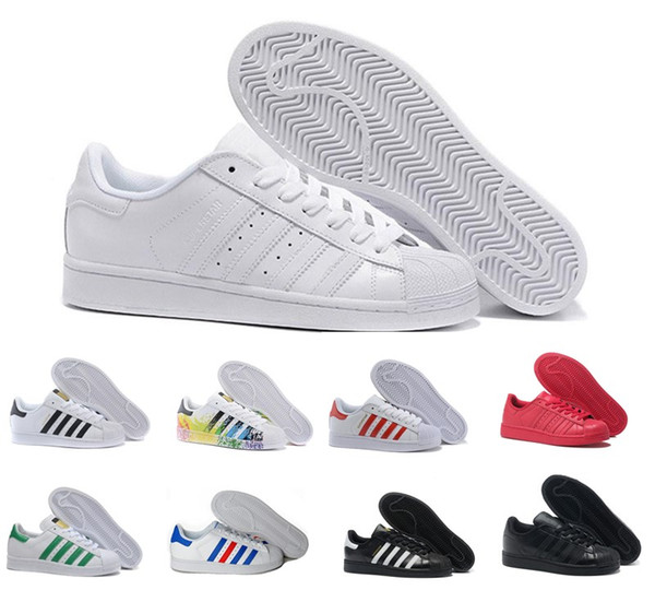 Classic Superstar White Hologram Iridescent Junior Superstars 80s Pride Sneakers Super Star Women Men Fashion Outdoor Walking shoes 36-45