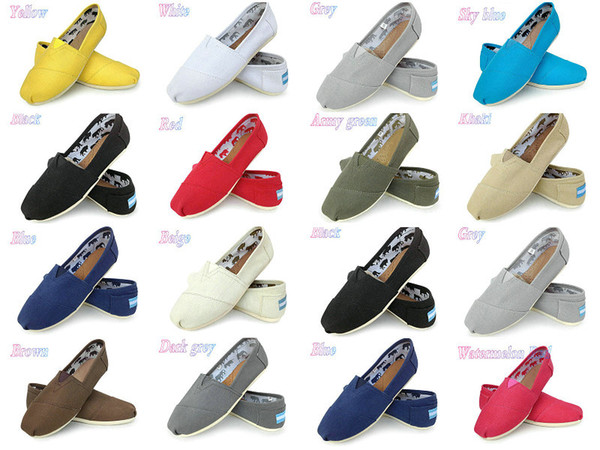 Casual Shoes Women/Men Classics TOm MRS Loafers Canvas Slip-On Flats shoes Lazy shoes size W5-10 M11-15 free shipping