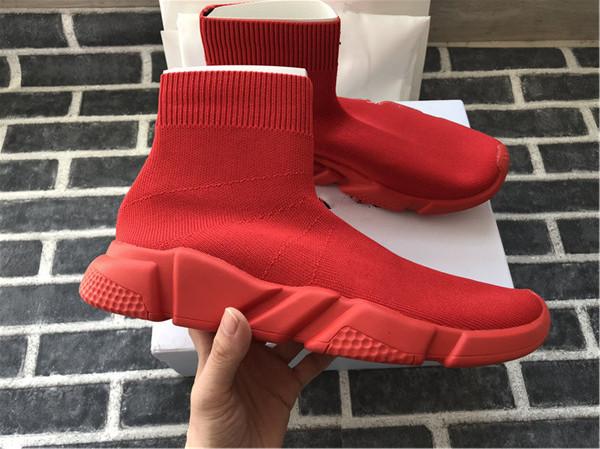 2018 Luxury Sock Shoe Speed Knitted Trainers Casual Sneakers Speed Trainer Sock Race Fashion Black Shoes Men And Women Shoes 36-45