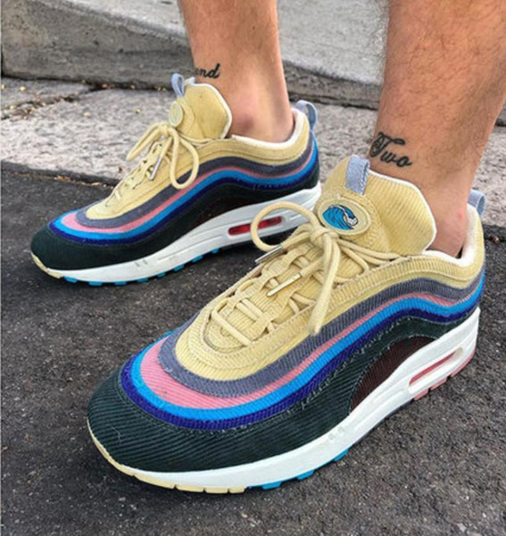 2018 Release Sean Wotherspoon x 97 1 VF SW Hybrid Men WomenRunning Shoes Authentic 97s Multicolor Mens Trainers 97 Sports Sneakers