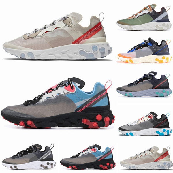 React Element 87 Undercover Men Running Shoes For Women Designer Sneakers Sports Mens Trainer Shoes Sail Light Bone Royal Tint 5