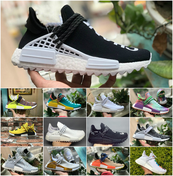 2018 New Pharrell Williams Human Race NMD men women Sports Running Shoes Black White Grey Nmds primeknit PK runner XR1 R1 R2 Sneakers