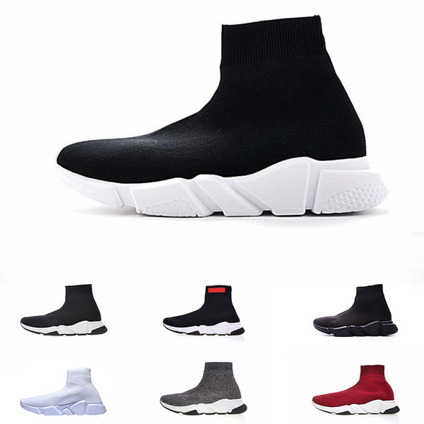 2019 Fashion Shoe Speed Trainer cheap Sneakers for men womens Speed Trainer Sock Race Runners black men Shoe zapatos free shipping