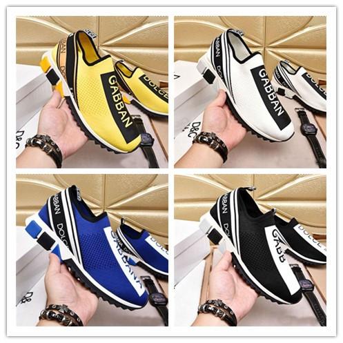 Fashion Men Designers Shoes DOLCE & GABBANA D.G Unisex Blue Knit Sorrento Sneaker DG Logo Turquoise Mesh Sneakers Running Casual Shoes