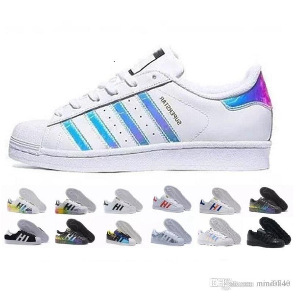 Superstar Original White Hologram Iridescent Junior Gold Superstars Sneakers Originals Super Star Women Men Sports Casual Shoes 36-44