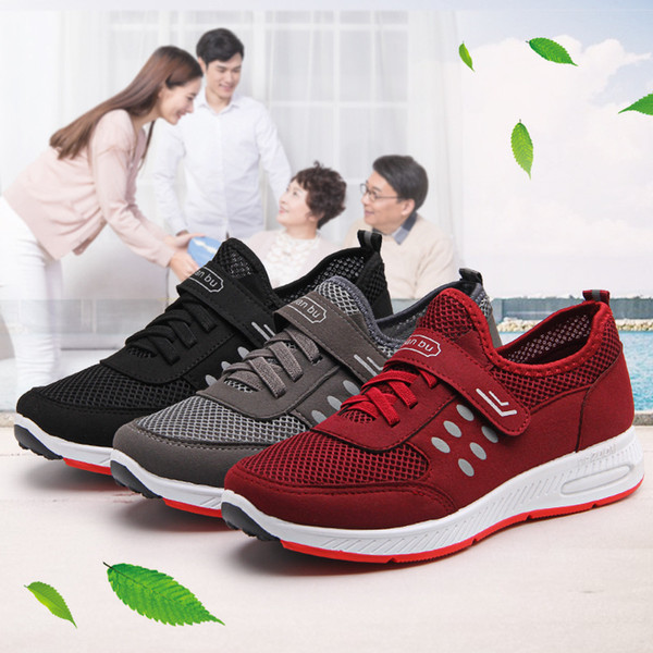 New Fashion Safety Walking Shoes Female Middle-aged Mother Shoes Sports Couple Soft Bottom Casual Women's Old Shoes