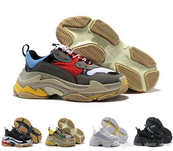 2019 Fashion Paris 17FW Triple-S Sneaker Triple S Casual Luxury Dad Shoes for Men's Women Beige Sports Tennis Designer Running Shoe 36-45