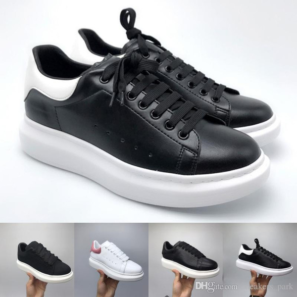 Luxury Designer Men Women Sneakers Ladies girls Leather Flange Wrap Casual Shoes Classic Balck Pure White men women shoes