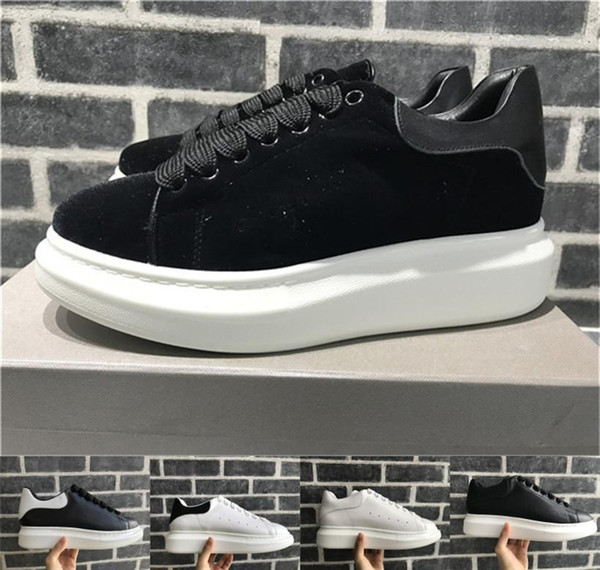 2018 Velvet Black Mens Womens Chaussures Shoe Beautiful Platform Casual Sneakers Luxury Designers Shoes Leather Solid Colors Dress Shoe