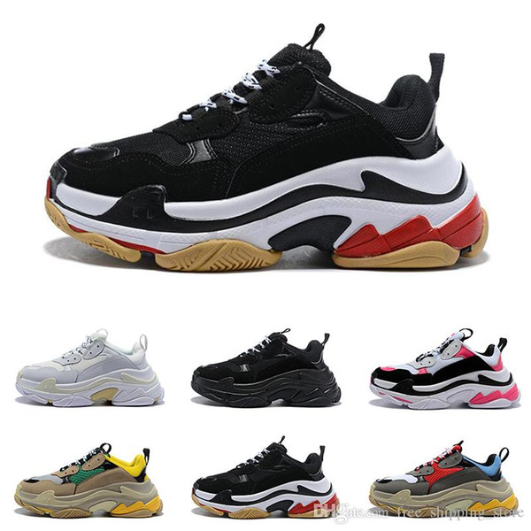 Fashion designer Paris 17FW Triple s Sneakers for men women black red white green Casual Dad Shoes tennis luxury increasing shoe