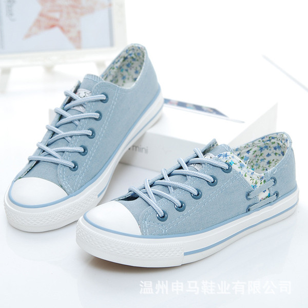 2019 new sachcloth shoes, girls' low uppers, students' shoes, Korean version of broken flower casual shoes, women's shoes