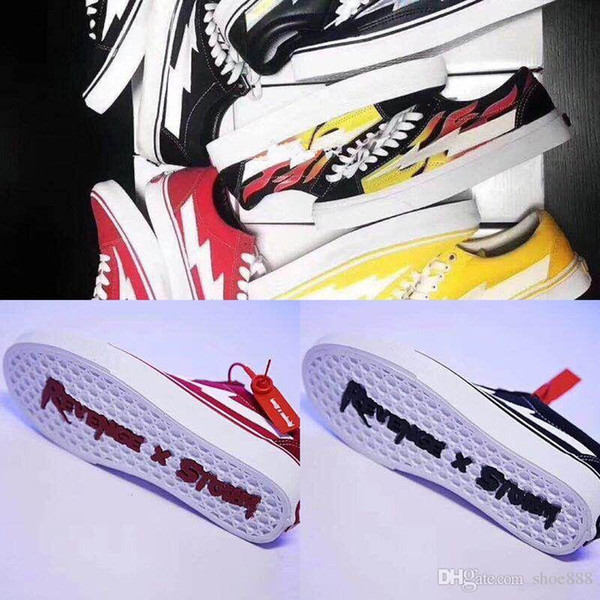 REVENGE x STORM Shoes Revenge of the storm! joint lightning KANYE little brother works, four color men and women shoes with box 36-44