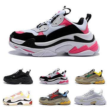 Fashion Paris 17FW Triple-S Casual Pink Black White Dad Women Mens Trainers Shoes Tennis Sports Luxury Designer Men Sneakers Size 36-45