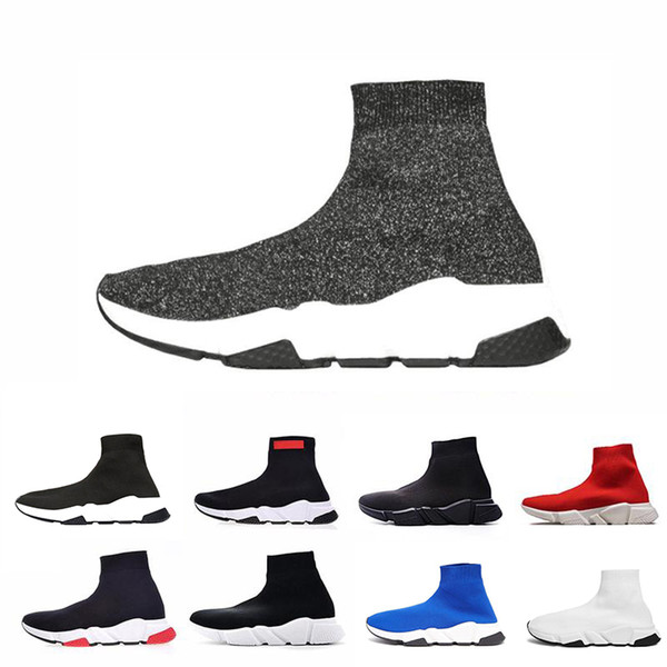 2019 ACE Luxury Designer casual sock Shoes Brand Speed Trainer Black Red Triple Black Fashion Socks Boots Sneaker Trainer shoes 36-45