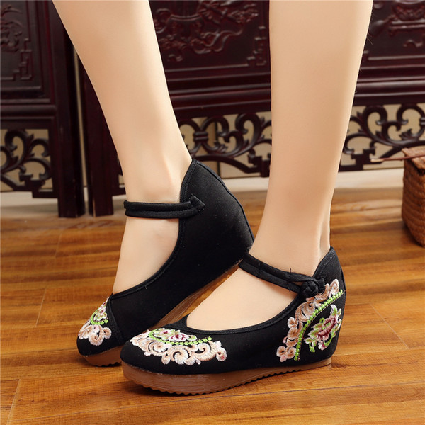 Women Pumps High Heels Retro Style Buckle Ladies Party increased internal Shoes Thick Heel Female Shoes Size 34-41 X90