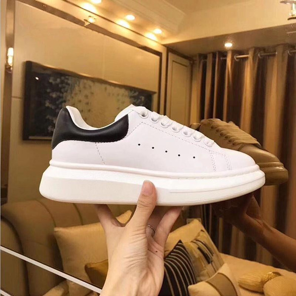 Luxury Designer Men and Women Sneakers Cheap Best Top Quality Fashion White Leather Platform Shoes Flat Casual Party Wedding Shoes With Box