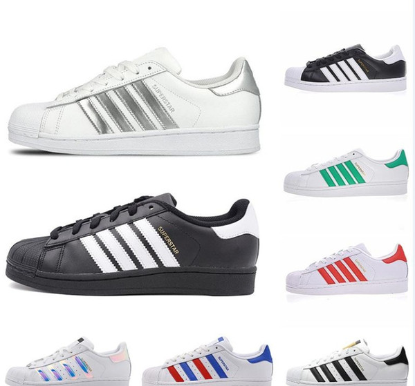 Classic leather Superstar White Black white red Pink Blue Gold Superstars 80s Pride Sneakers Super Star Women Men Sport Casual Shoes 36-44