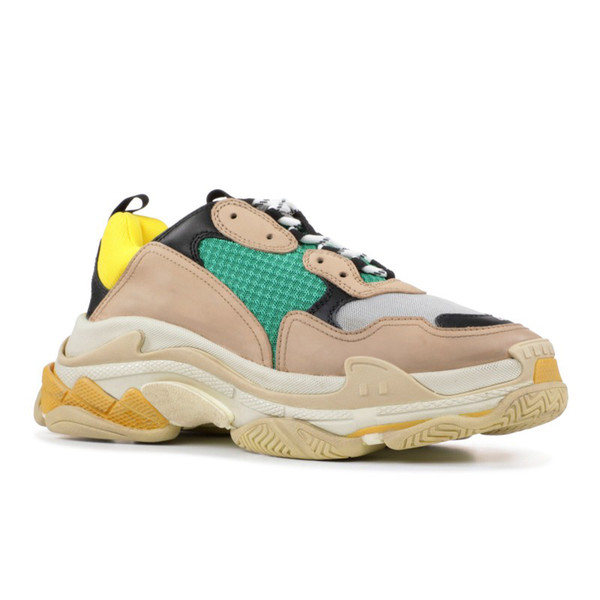 Paris Triple S Casual Shoes Luxury Dad Shoes for Mens Womens Beige Black Designer Shoes 36-45