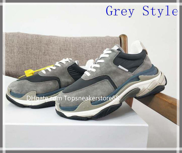 Early spring classic triple fashion Paris casual shoes Triple-S casual gray top quality luxury dad shoes men and women wholesale