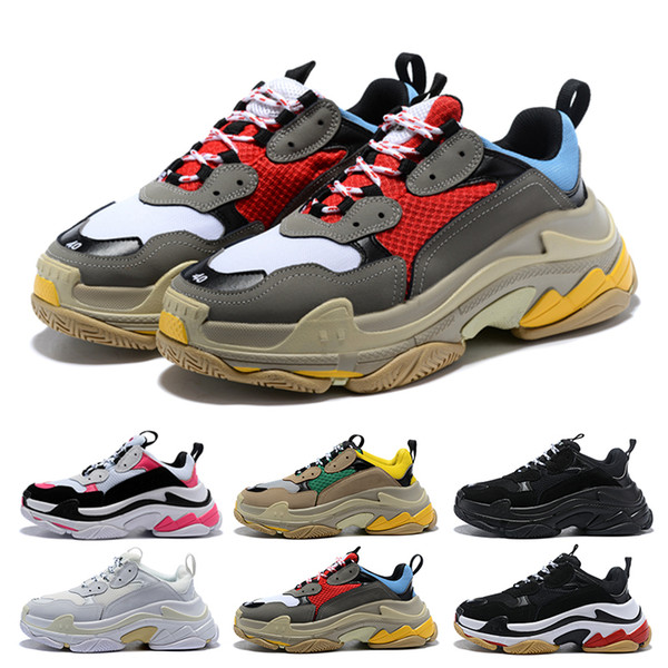 2019 Reissue Triple S 17FW Paris Luxury Designer Shoes Mens Womens Grey Red Blue Runner Flat Shoes Fashion Sport Sneaker 5-11