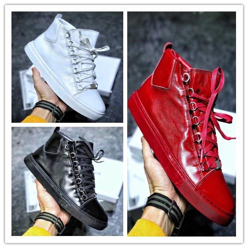 top quality Arena Leather High-Top black white red shoes Sneakers With Box