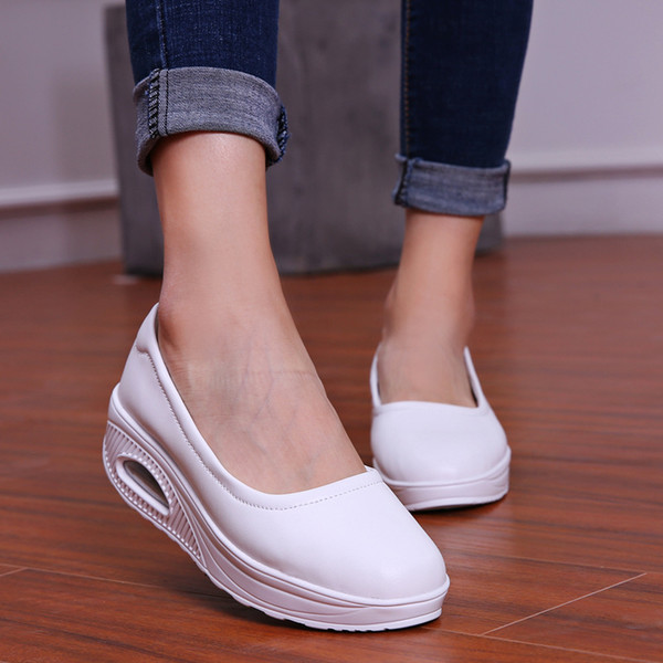 Womens air cushion shoes Women casual platform shoe nurse elevator shoe increase platforms woman leisure skidproof high heels zy978