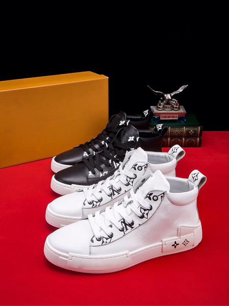 TOP Fashion Brand White Black High-top Leather Extra Sneaker Luxury Shoe Casual Shoe Man And Woman Designer Shoe 38-44