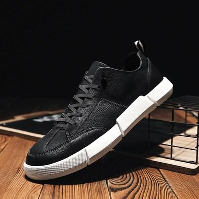 New spring and summer tide male small white and board shoe leather breathable recreational joker shoe