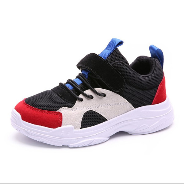 2019 Spring Girls Fashion White Shoes Boys Thick soles Sport Sneakers for Children Shoes Baby Casual Trainers Kids Shoes size 28 -38