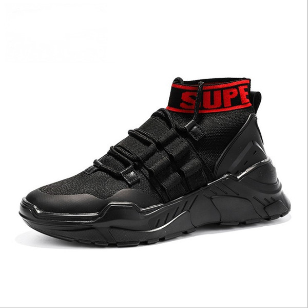 Male high top super cool Breathable Casual sock sneakers Spring Summer Comfortable mesh men hip hop thick bottom shoes