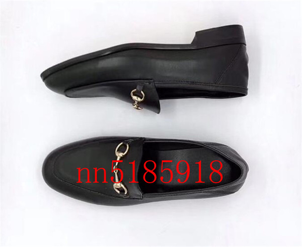 soft leather men and women casual shoes accessories gift shoes metal buckle non-slip shoes factory lowest price 35-44