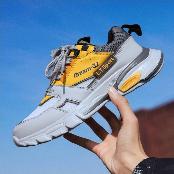 2019 Spring New old daddy shoes cool free Men's running Shoes adolescent Fashion all-match Casual Shoes men 's Sneakers Plus Size 39-46