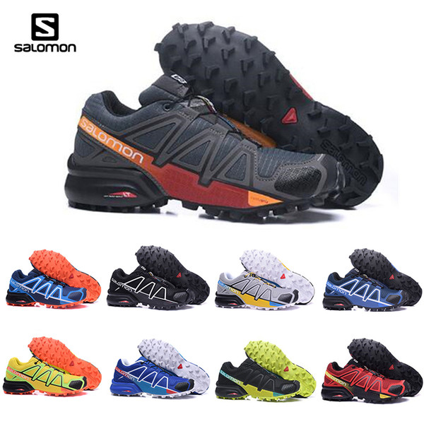 2019 New Salomos Speed cross 4 IV Trail Runner Dark Red Men Running Shoes Sports Fashion 4s Sneaker Outdoor designer Casual Shoes 40-46