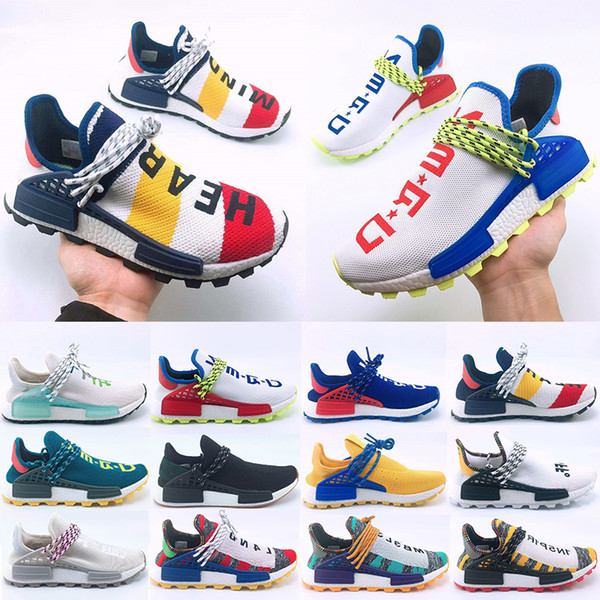 New Arrival Human Race Hu trail casual Shoes Men Women Pharrell Williams Yellow noble ink Black Red Designer Sports Trainer Sneakers 36-47