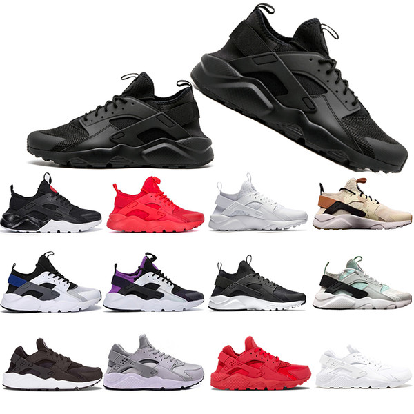 Wholesale New Khaki Mint Green Huarache 4.0 1.0 Triple White Black red men women Casual Shoes Huaraches Trainers sports Sneakers 36-45