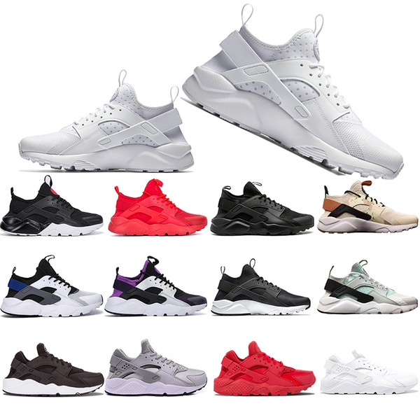 Cheaper New Khaki Mint Green Huarache 4.0 1.0 Triple White Black red men women Casual Shoes Huaraches Trainers sports Sneakers 36-45